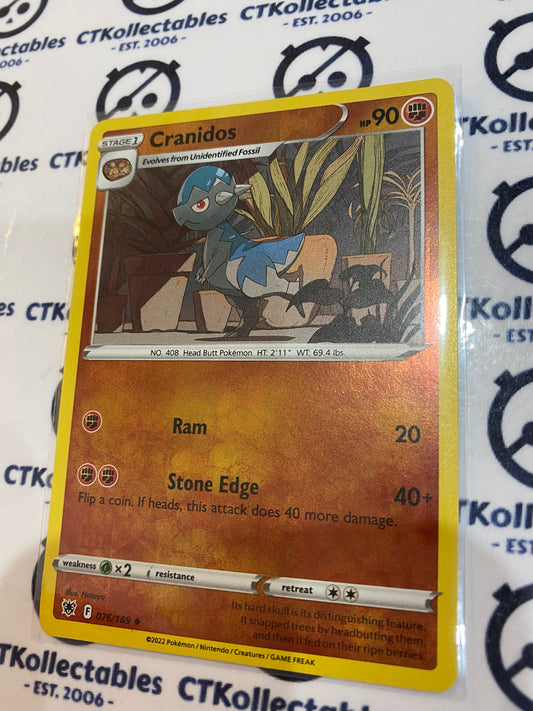 Cranidos Reverse Holo #076/189 2022 Sword & Shield Astral Radiance Pokemon Card