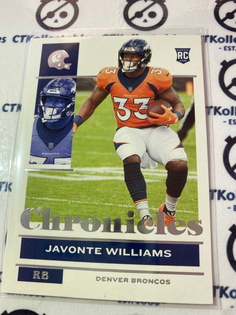 2021 NFL Chronicles Base Javonate Williams rookie card RC #31 Broncos