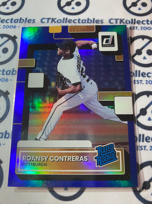 2022 Panini Donruss Baseball Roansy Contreras Rated Rookie Blue Foil #74 Pittsburgh