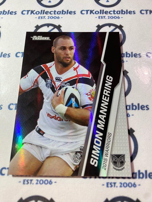 2015 NRL Traders Silver Parallel #P132 Simon Mannering Warriors