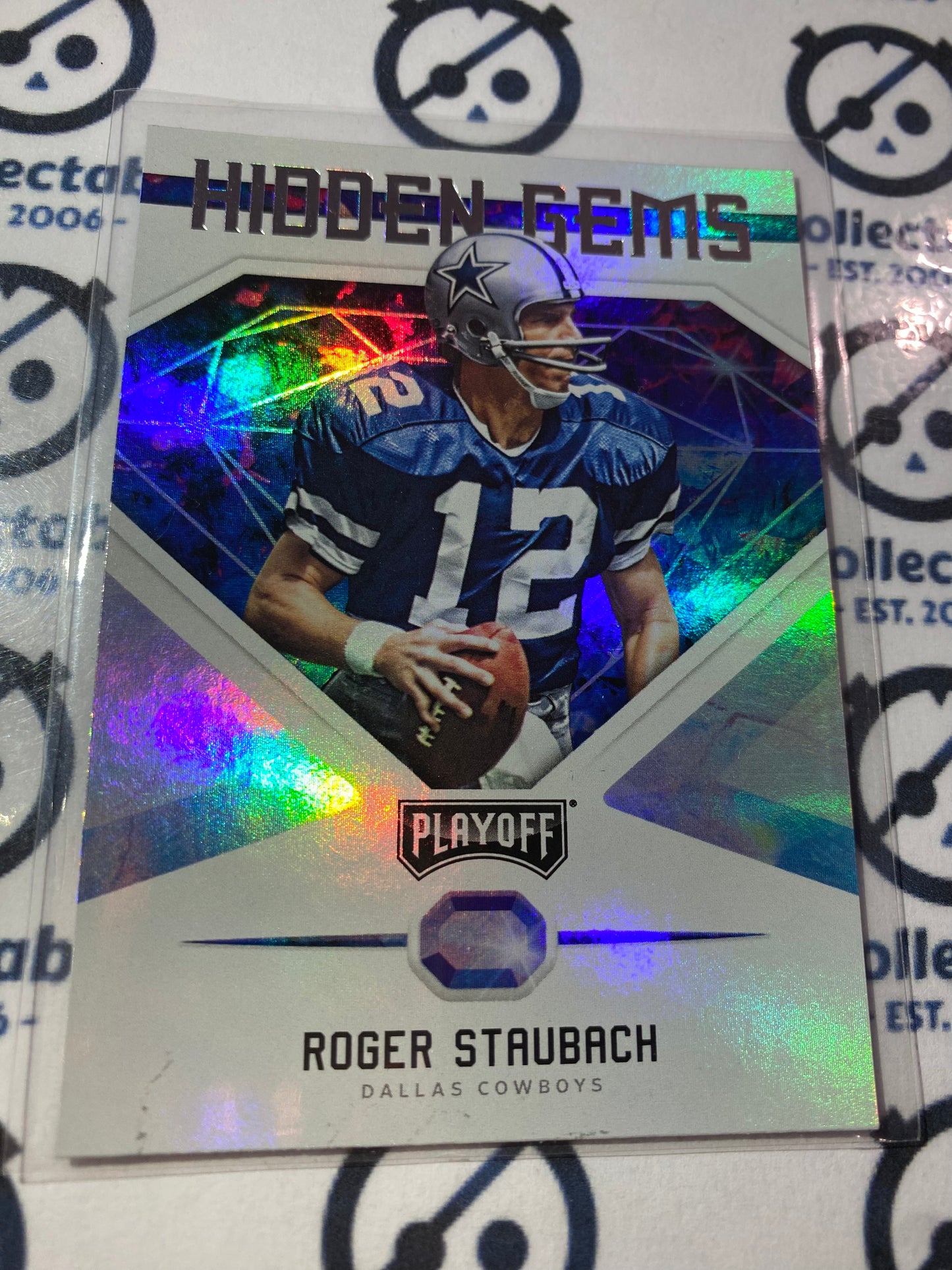 2018 NFL Panini Playoff Roger Staubach Hidden Gems #8 Cowboys