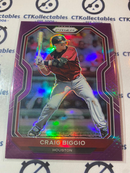 2021 Panini Prizm Baseball Craig Biggio Purple Prizm #10 Houston