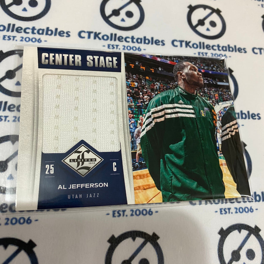 2012-13 Panini Limited Al Jefferson Center Stage materials #190/199