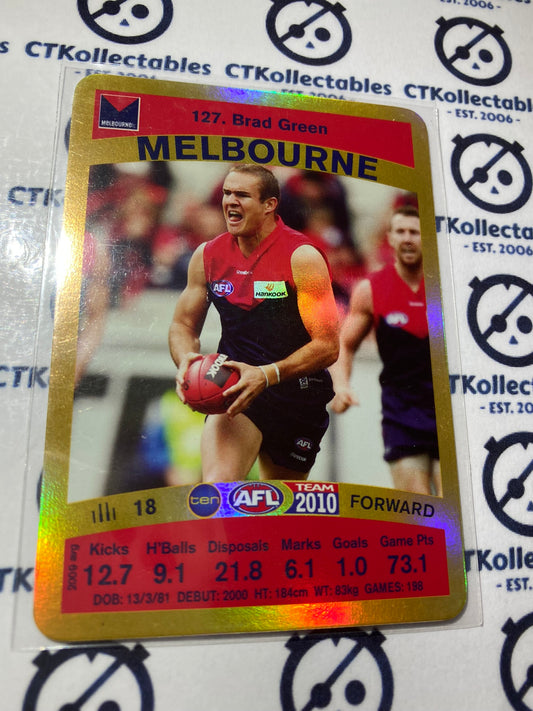 2010 AFL Teamcoach Gold Card- #127 Brad Green Demons