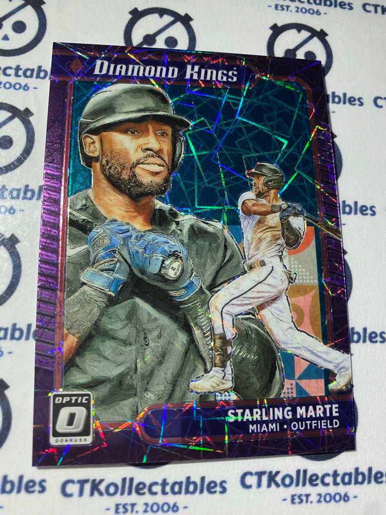 2021 Panini Donruss Optic Baseball Starling Marte Diamond Kings Teal Velocity Prizm #34/76