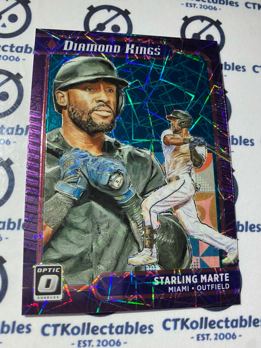 2021 Panini Donruss Optic Baseball Starling Marte Diamond Kings Teal Velocity Prizm #34/76