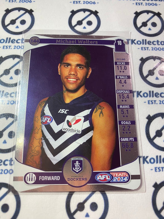 2014 AFL Teamcoach Silver Parallel #144 Michael Walters Dockers