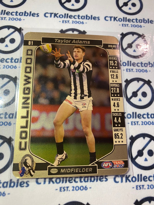 2017 AFL Teamcoach Gold #81 Taylor Adams Magpies