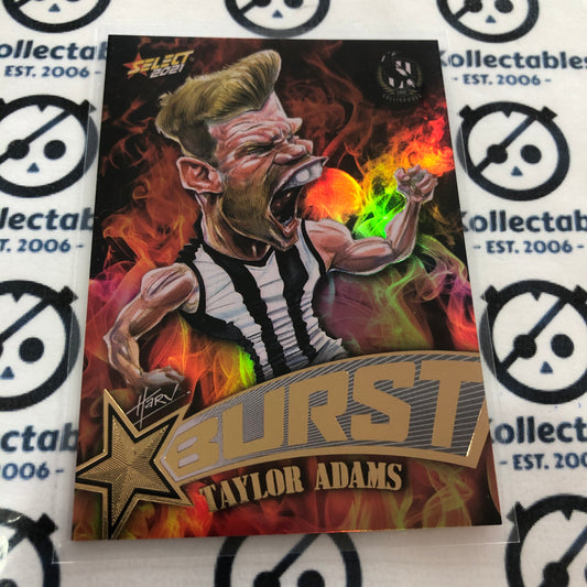 2021 AFL Footy Stars Fire Burst Taylor Adams #SP13 Magpies