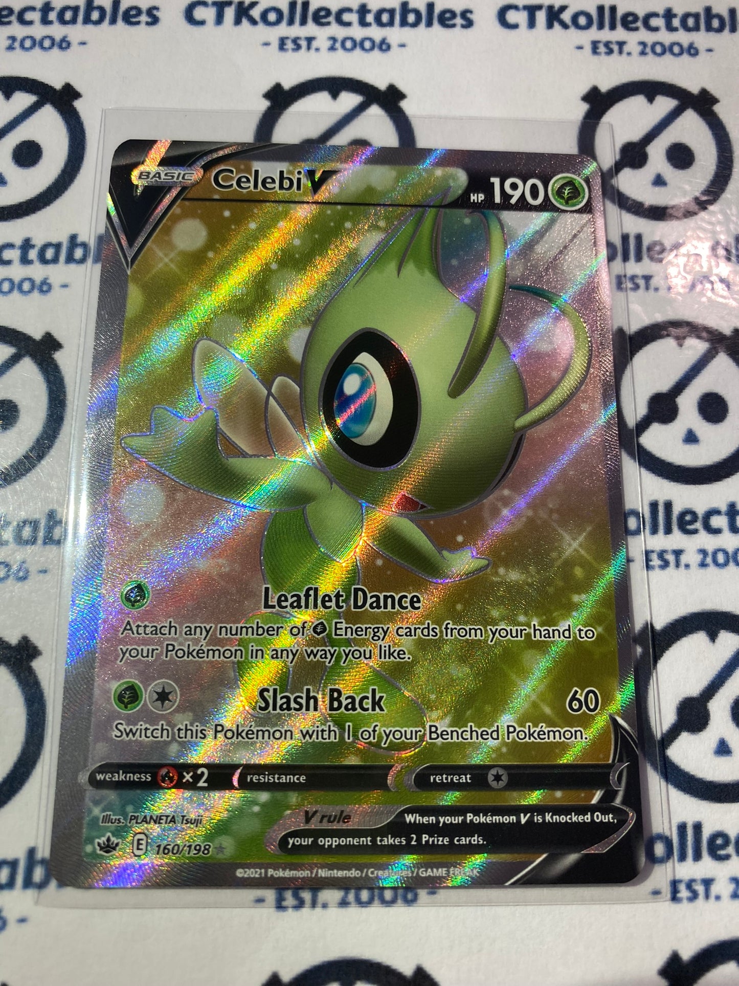 Celebi V Full Art Ultra Rare #160/198 Pokémon Card Chilling Reign