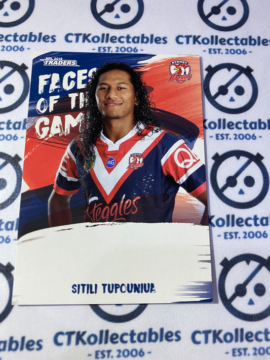 2019 NRL Traders Faces Of The Game Sitili Tupouniua FG56/64 Roosters