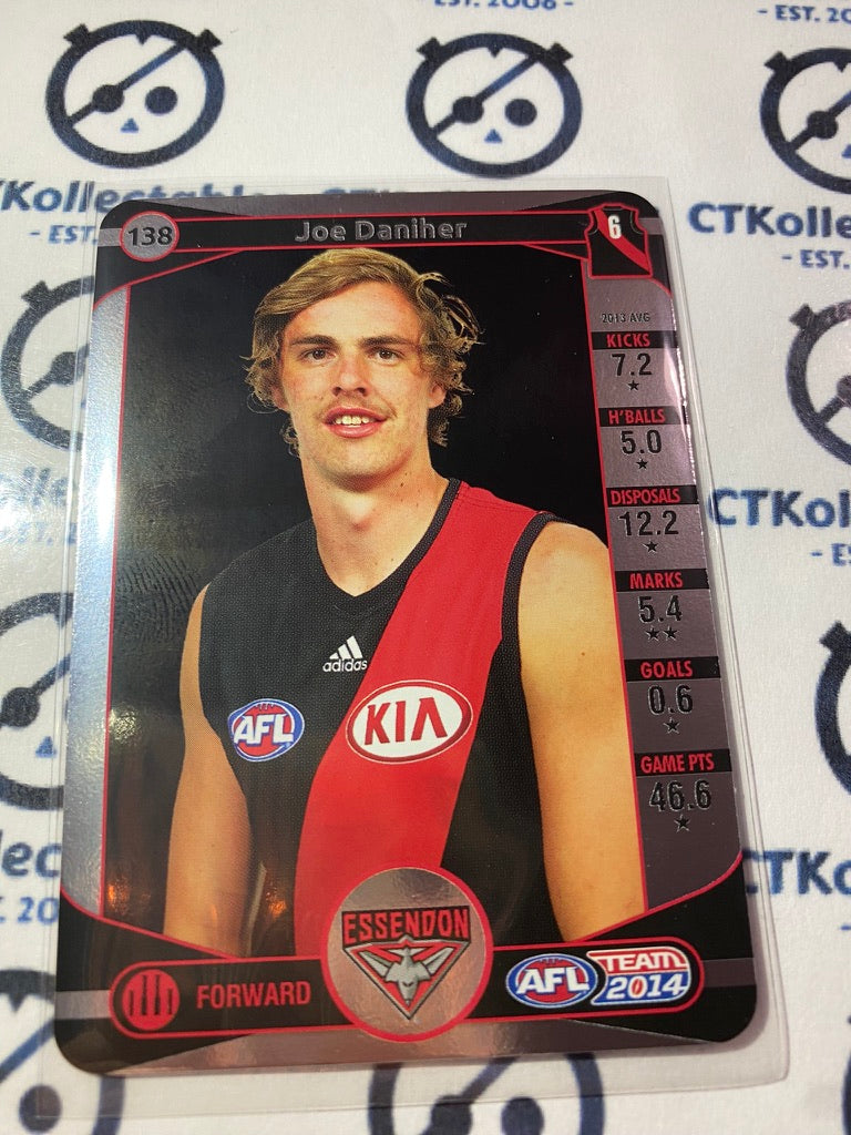2014 AFL Teamcoach Silver Parallel #138 Joe Daniher Bombers