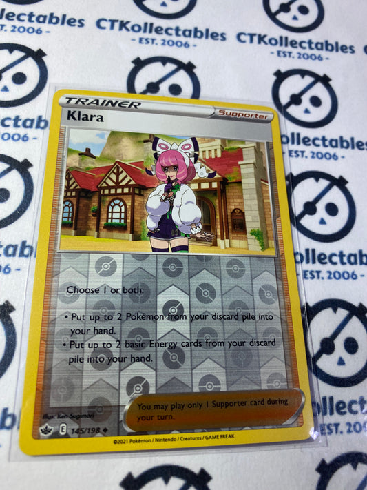 Klara Reverse Holo #145/198 Pokémon Card Chilling Reign