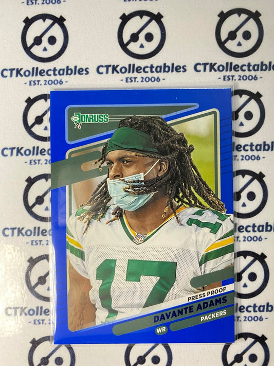 2021 NFL Donruss Press Proof Blue Davante Adams #158 Packers