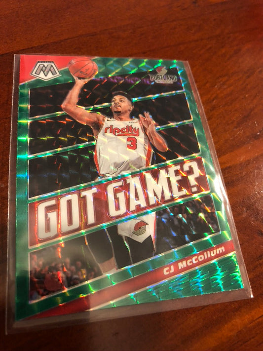 CJ McCollum Mosaic Green Prizm Got Game? #12 2019-20 NBA Mosaic