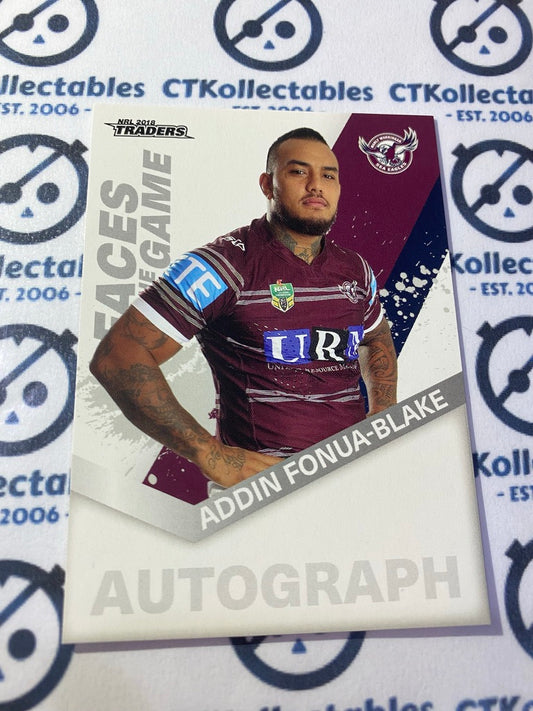 2018 NRL Traders Faces of the Game Addin Fonua-blake FG21/64 Manly