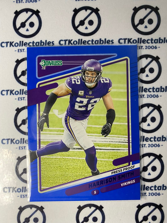 2021 NFL Donruss Press Proof Blue Harrison Smith #129 Vikings