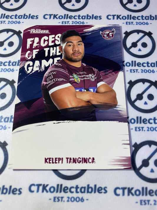 2019 NRL Traders Faces Of The Game Kelepi Tanginoa FG24/64 Manly