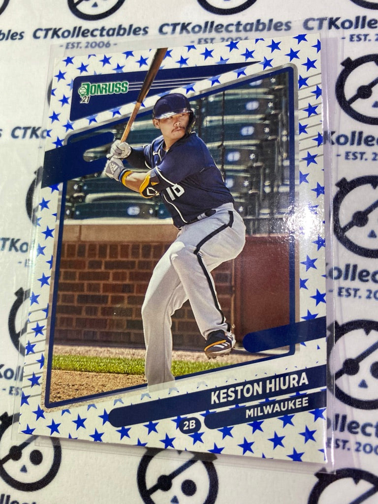 2021 Panini Donruss Baseball Keston Hiura #82 Independence Day Milwaukee