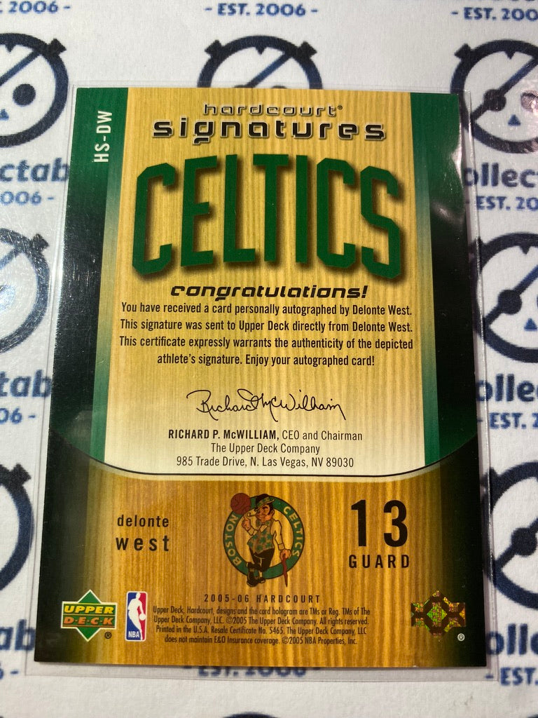 2005-06 NBA Upper Deck Hardcourt Signature Delonte West HS-DW Celtics