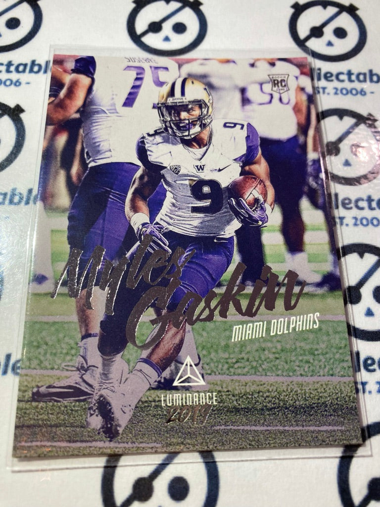 2019 Panini NFL Luminance Myles Gaskin rookie card #158 Dolphins