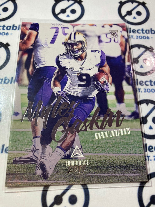 2019 Panini NFL Luminance Myles Gaskin rookie card #158 Dolphins