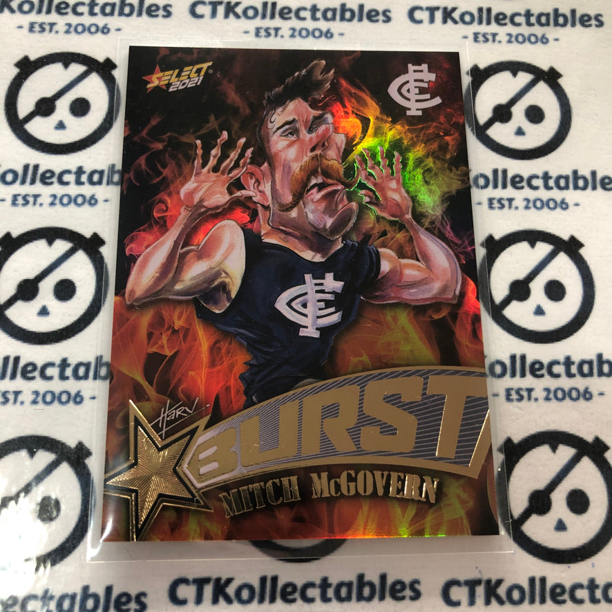 2021 AFL Footy Stars Fire Burst Mitch McGovern #SP10 Blues