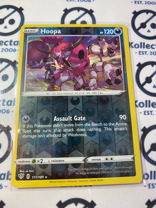 Hoopa #111/189 Reverse Holo Rare Pokémon Card S & S Darkness Ablaze