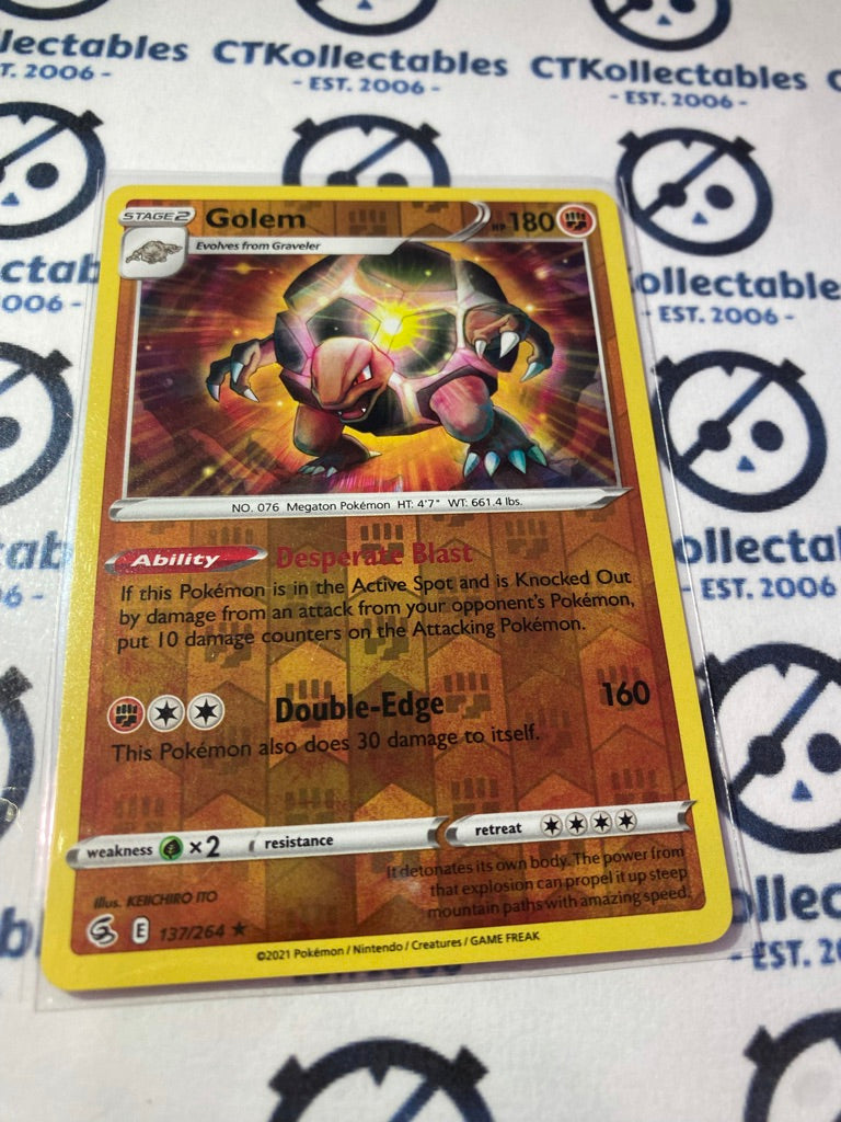Golem Reverse Holo 137/264 2021 Sword & Shield Fusion Strike Pokemon