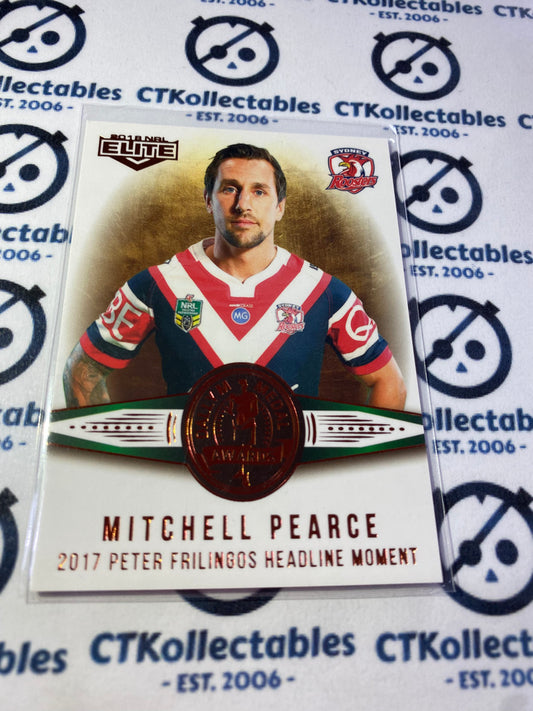 2018 NRL Elite Master & Apprentice Mitchel Pearce DM10/22 Roosters