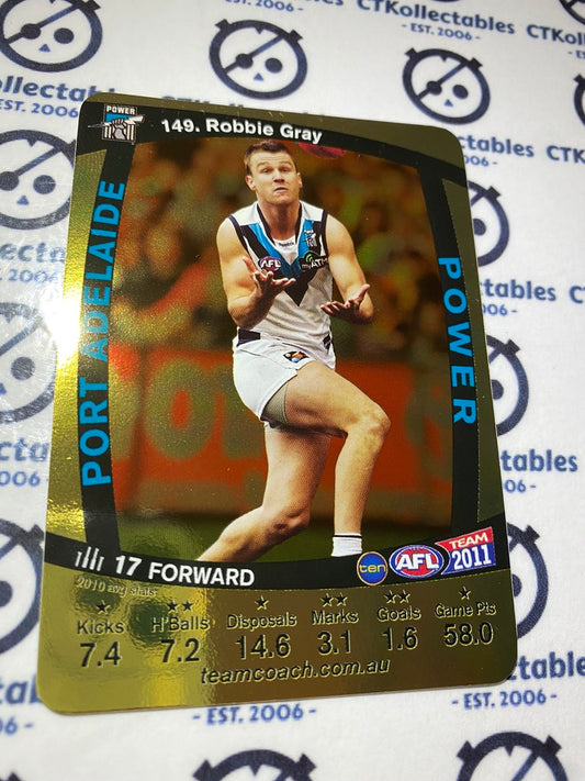 2011 AFL Teamcoach Gold Card - #149 Robbie Gray Power