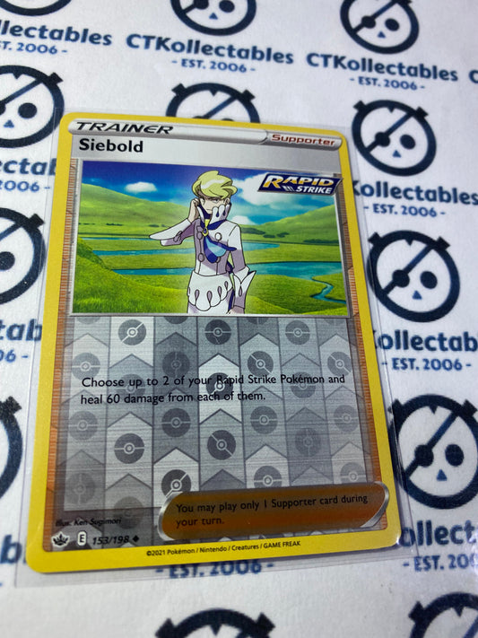 Siebold Reverse Holo #153/198 Pokémon Card Chilling Reign