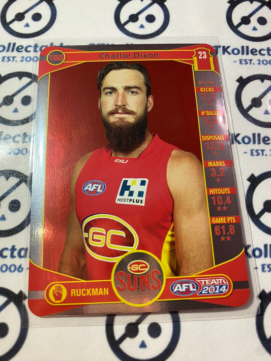 2014 AFL Teamcoach Silver Parallel #188 Charlie Dixon Suns