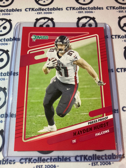2021 Panini NFL Donruss Press Proof Red Hayden Hurst #235 Falcons
