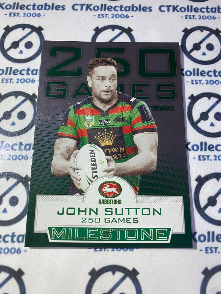 2017 NRL Traders John Sutton 250 Games Milestone #M2/3 Rabbitohs