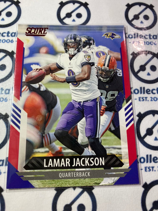 2021 NFL Panini Score Red Parallel Lamar Jackson Base #87 Ravens