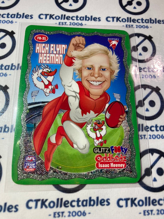 2021 AFL Teamcoach Isaac Heeney Glitz Oddbodz FB-31 Swans