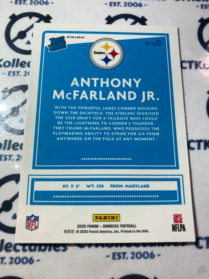 2020 NFL Donruss  Anthony Mcfarland Jr. Rated Rookie Optic #P-341 Steelers