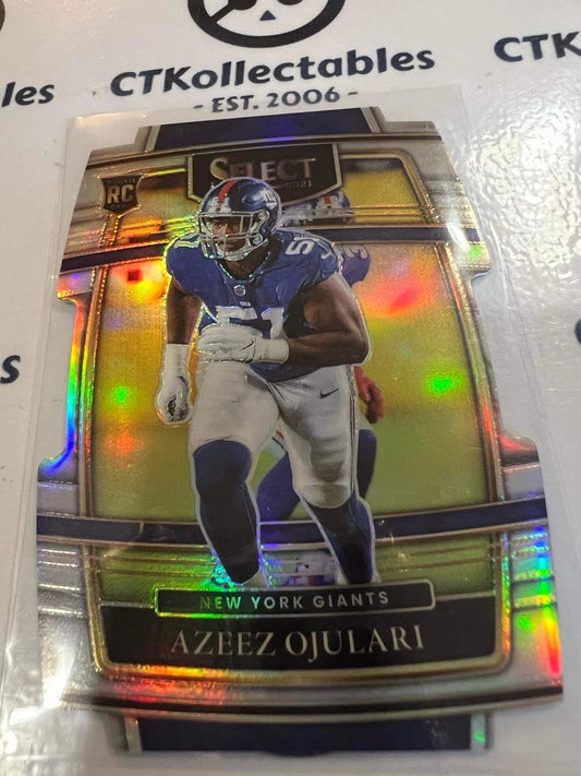 2021 NFL Panini Select Azeez Ojulari Die Cut Silver Prizm #91 Giants