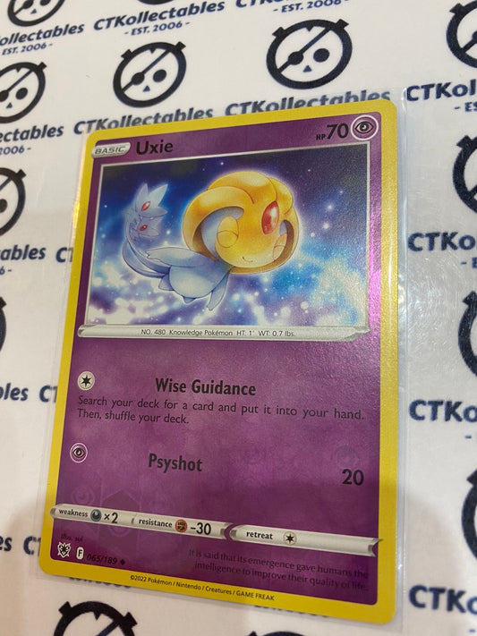 Uxie Reverse Holo #065/189 2022 Sword & Shield Astral Radiance Pokemon Card