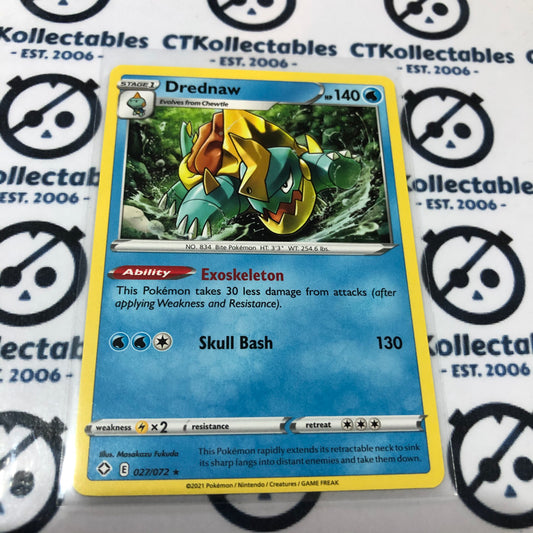 Drednaw #027/072 Base Rare Pokémon Card Shining Fates