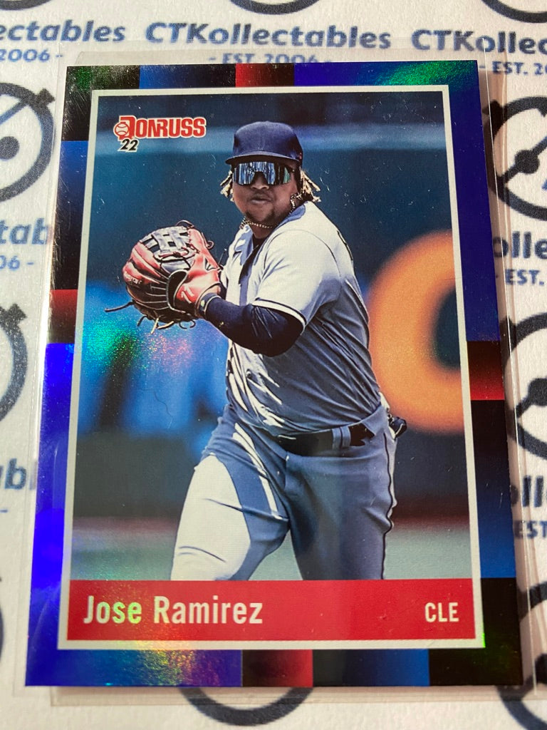 2022 Panini Donruss Baseball Jose Ramirez Blue Foil "1988 Retro" #235 Cleveland