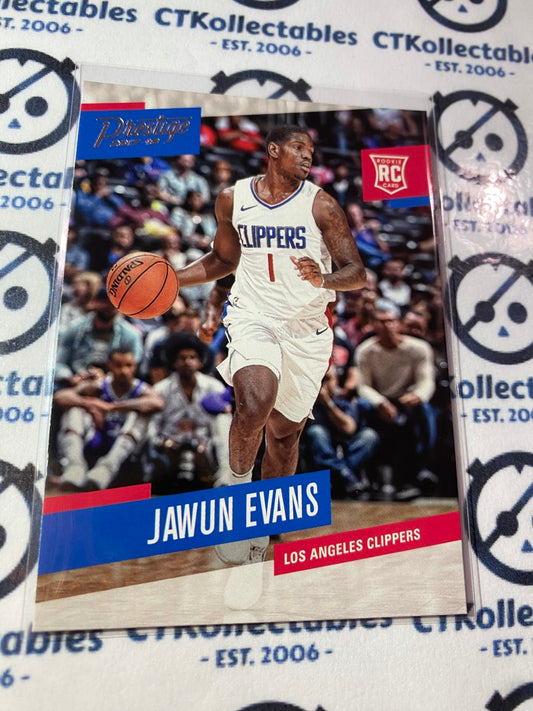 2017-18 Panini NBA Prestige Jawun Evans rookie card RC #18 Clippers