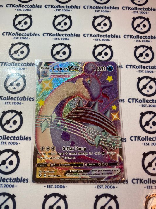 Shiny lapras vmax SV111/SV122 Ultra Rare Shining Fates Pokemon Card