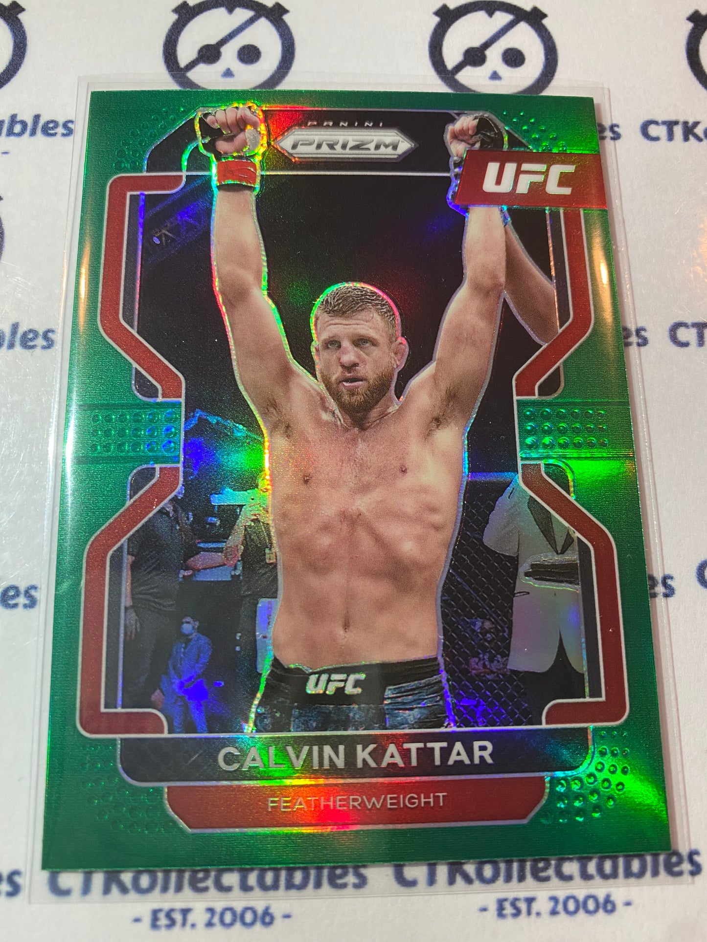 2022 UFC Panini Prizm Calvin Kattar Green Prizm #169 Featherweight