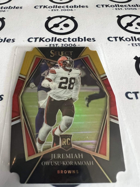 2021 NFL Panini Select Jeremiah Owusu-Koramoah Premier Level Prizm RC Black & Gold #191 Browns