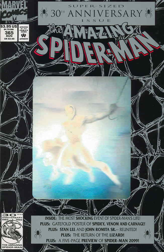 THE AMAZING SPIDER-MAN # 365 VARIANT HOLOGRAM 1ST APP SPIDER-MAN 2099 MARVEL COMIC BOOK 1992