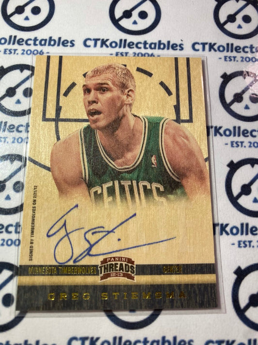 2012-13 Panini NBA Threads Greg Stiemsma Auto #199 Timberwolves