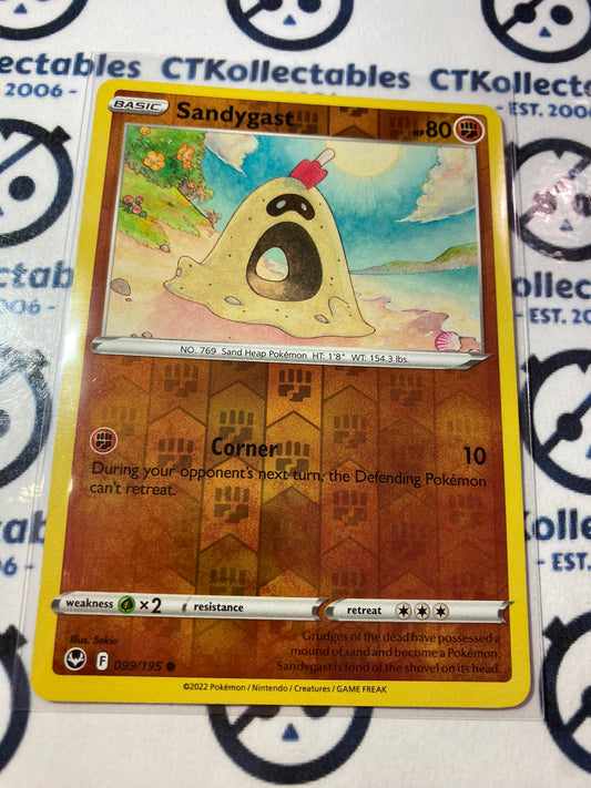 Sandygast Reverse Holo #099/195 2022 Sword & Shield Silver Tempest Pokemon Card