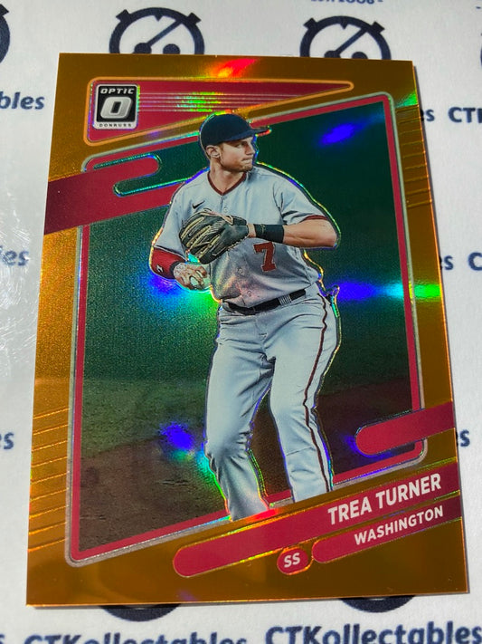 2021 Panini Donruss Optic Baseball Trea Turner Orange Prizm #056/125 Washington